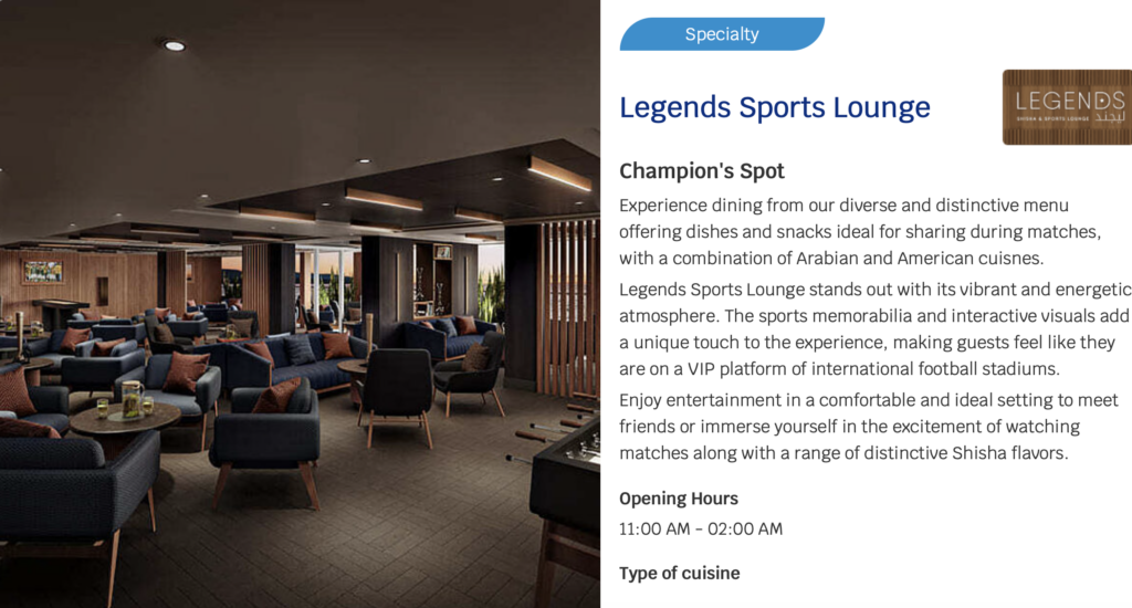 Legends Sports Lounge - Specialty dining